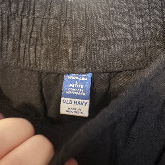 Nwt Old Navy High Rise Wide Leg Linen Blend Pants Large Petite - Picture 2 of 5